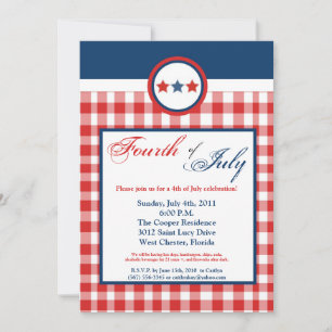5x7 Quatrième 4 juillet Fête Invitation