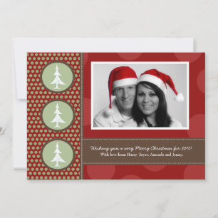 5x7 Red Christmas Trees photo carte de Noël
