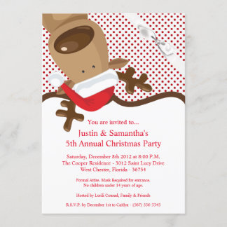 5x7 Reinder Noël Invitation XMAS P