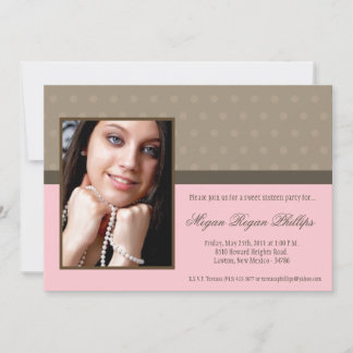5x7 Rose PHOTO Sweet 16 Anniversaire Invitation