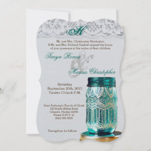 5x7 Russe Country Mason Jar Faire-part de mariage