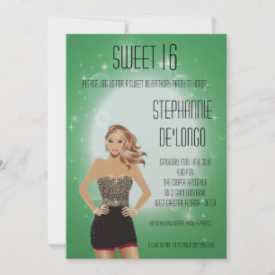 5x7 Sassy Blonde Girl Sweet 16 Birthday Einladung