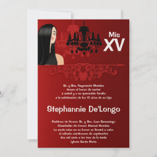 5x7 Sassy Girl Quinceanera Invitation Anniversaire