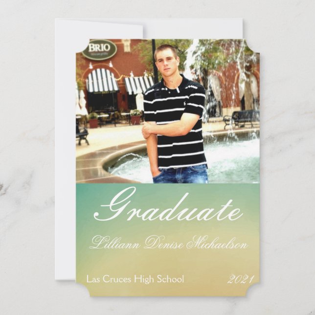 5x7 Senior Faire-part Beach Sunset Palm Tree Str (Devant)