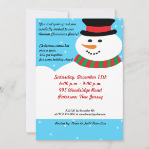 5x7 Snowman Invitation