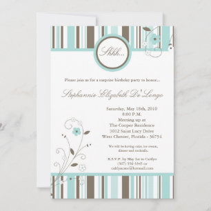 5x7 Spring Blue Flower Birthday Party Invitation Einladung