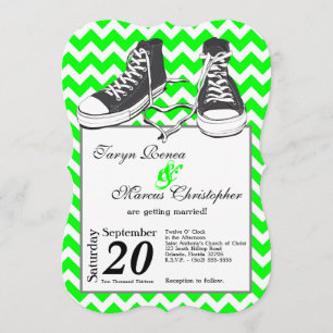 5x7 Teenager-Sneaker Chevron-Hochzeits-Einladung Einladung