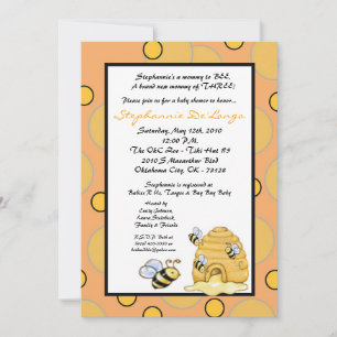 5x7 TRIPLETHoney Bumble Bee Baby shower Invitation