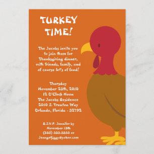 5x7 Turquie Invitation à une fête d'action de grâc
