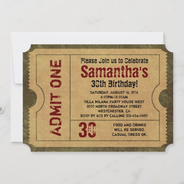 5x7 Vintage Gold Party Invitations (Devant)
