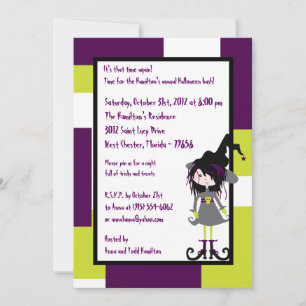 5x7 Witchays Purple Halloween Party Invitation