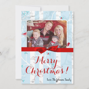 5x7 XMAS Carte photo d'hiver pour oiseaux de Noël