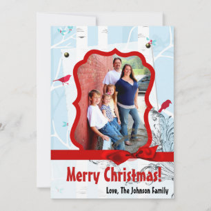 5x7 XMAS Carte photo d'hiver pour oiseaux de Noël