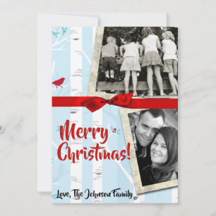 5x7 XMAS Carte photo d'hiver pour oiseaux de Noël