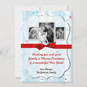 5x7 XMAS Carte photo d'hiver pour oiseaux de Noël