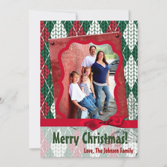 5x7 XMAS Carte photo vert doux Noël moche (Devant)
