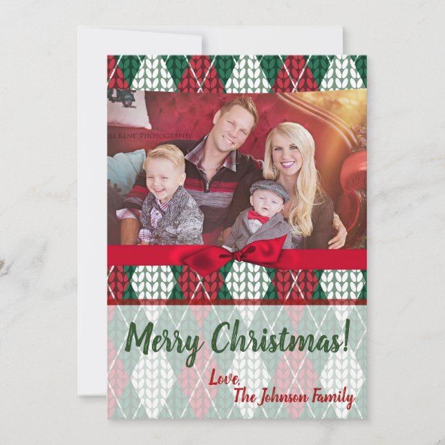 5x7 XMAS Carte photo vert doux Noël moche (Devant)