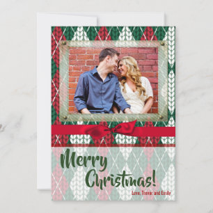 5x7 XMAS Carte photo vert doux Noël moche