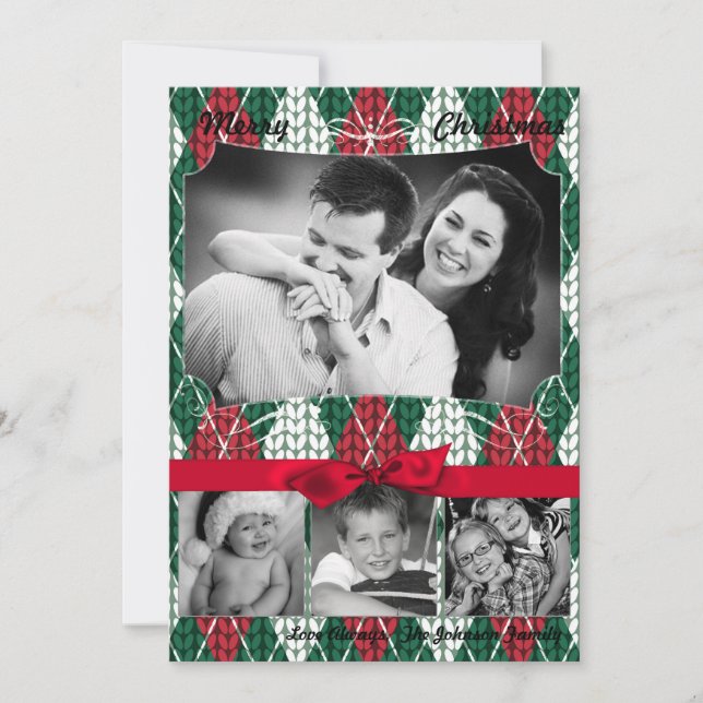 5x7 XMAS Carte photo vert doux Noël moche (Devant)