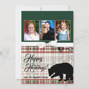 5x7 XMAS Ours rouge de Noël plaqué Carte photo Fab