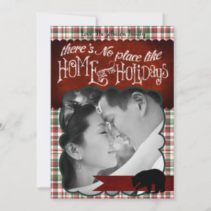 5x7 XMAS Ours rouge de Noël plaqué Carte photo Fab
