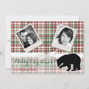 5x7 XMAS Ours rouge de Noël plaqué Carte photo Fab