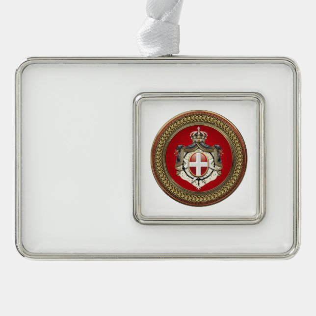 [600] Beschluss Maltas - SMOM-Wappen Rahmen-Ornament Silber (Vorderseite)