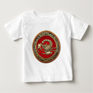[600] Heiliger Goldener Skorpion auf Rot Baby T-shirt