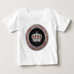[600] Prinzessin King-Queen Crown [Silver] Baby T-shirt