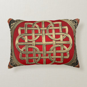 [600] Sacred Celtic Gold Knot Cross Dekokissen
