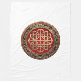 [600] Sacred Celtic Gold Knot Cross Fleecedecke