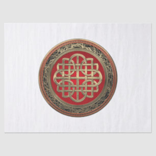 [600] Sacred Celtic Gold Knot Cross Seidenpapier