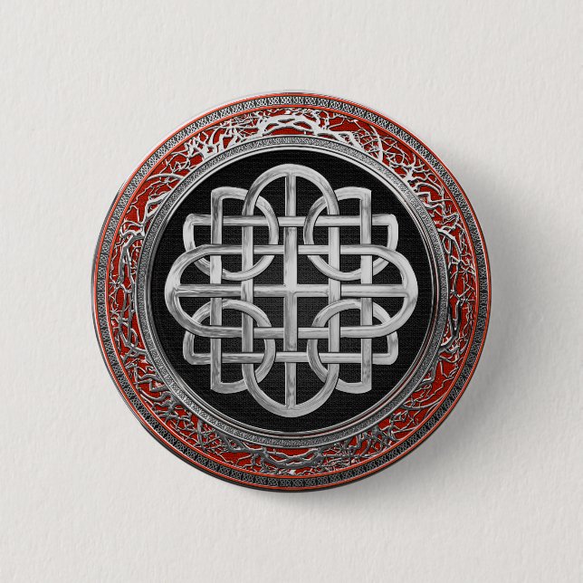 [600] Sacred Celtic Silver Knot Cross Button (Vorderseite)