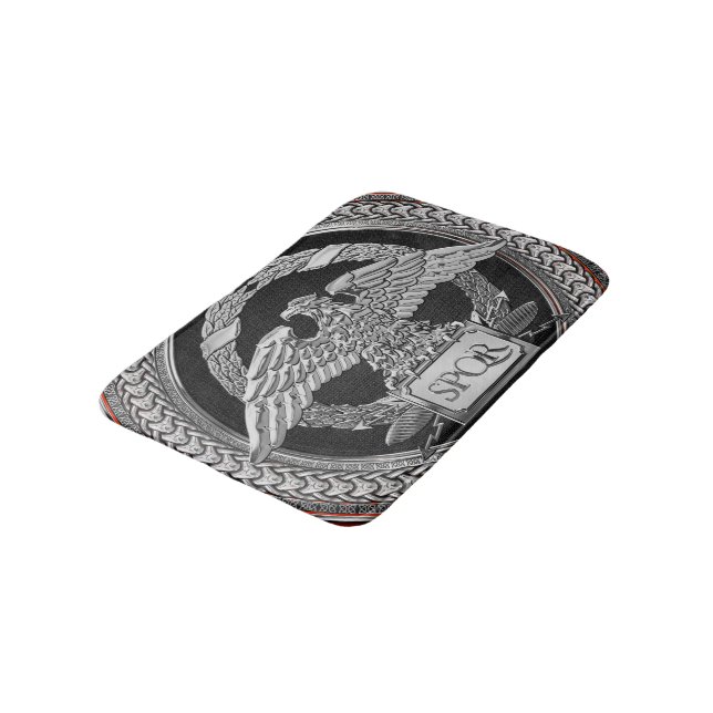 [600] Silver Roman Kaiseradler über Medallion Badematte (Schrägansicht)