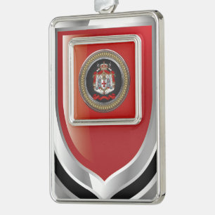 [600] Tempelwappen der Ritter Rahmen-Ornament Silber
