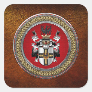 [600] Wappen-Teutonenkappe Quadratischer Aufkleber