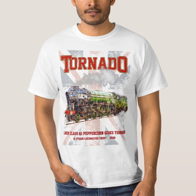 60163 Tornado Vintage Dampfzuglokomotive T-Shirt (Vorderseite)
