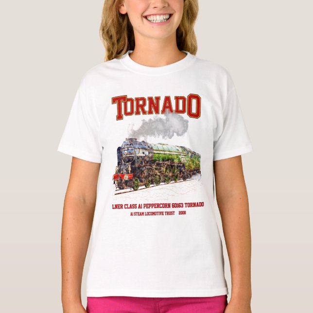 60163 Tornado Vintage Dampfzuglokomotive T-Shirt (Vorderseite)