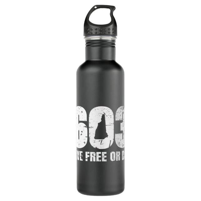 603 New Hampshire - Live Free oder Die Edelstahlflasche (Vorderseite)
