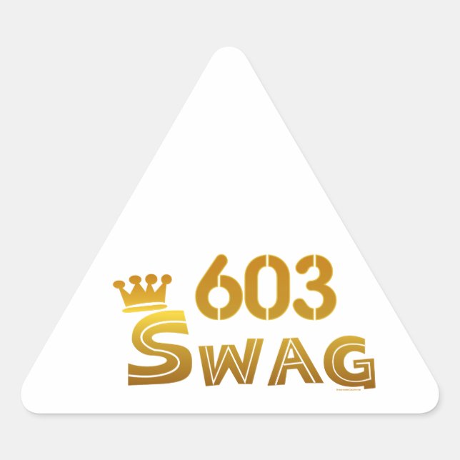 603 New Hampshire Swag Dreieckiger Aufkleber (Vorderseite)