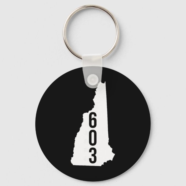 603 Nh New Hampshire Area Code State Map Tee  Schlüsselanhänger (Vorderseite)