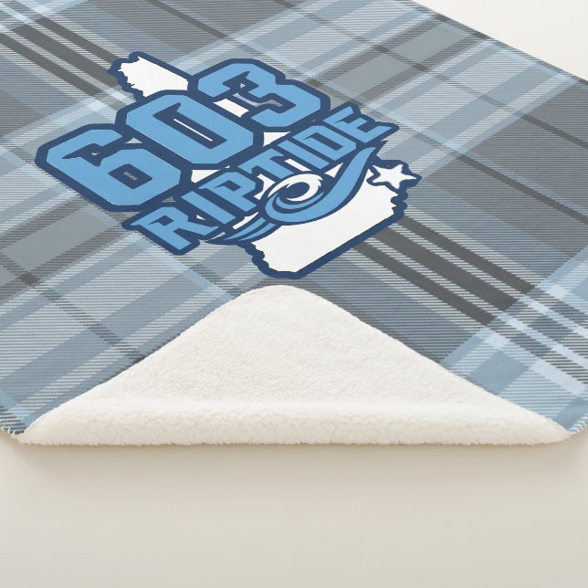603 Riptide Sherpa Blanket (grau Kariert) Sherpadecke (3/4)