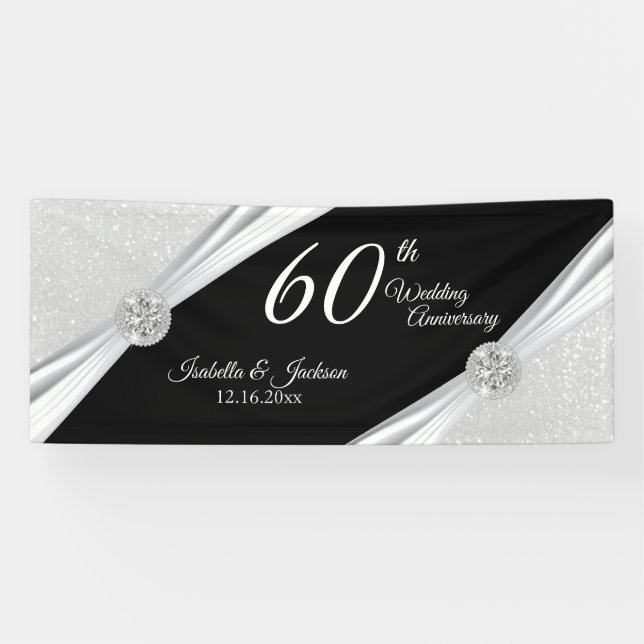 60./75. Diamond Glitzer Jubiläum Banner (Horizontal)