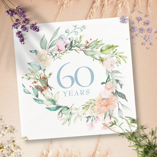 60./75. Jubiläum Country Rose Bloral Serviette (60th / 75th Anniversary Country Roses Floral Napkins)
