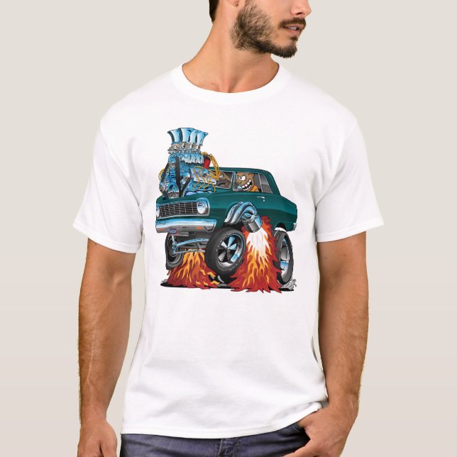 60 American Classic Muscle Car Cartoon T-Shirt (Vorderseite)