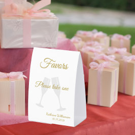 60 and Fabulous Birthday Favor Sign White Gold  Tischaufsteller