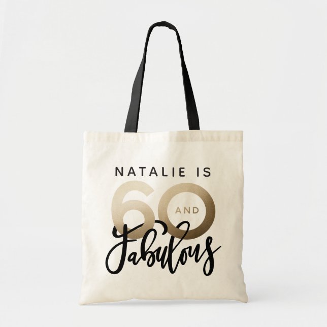 60 and fabulous birthday gift party favor tragetasche (Vorne)