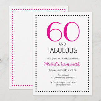 60 and Fabulous Charming Sixtieth Birthday Einladung