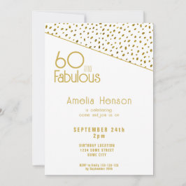 60 and Fabulous Gold Glitter 60th Birthday Einladung