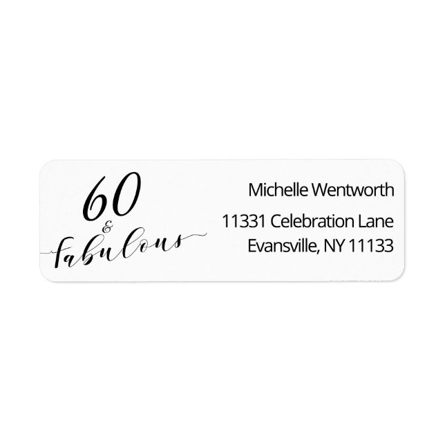 60 and Fabulous Sixtieth Birthday Elegant Script (Vorne)